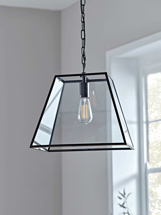 Antique Effect Glazed Trapeze Pendant