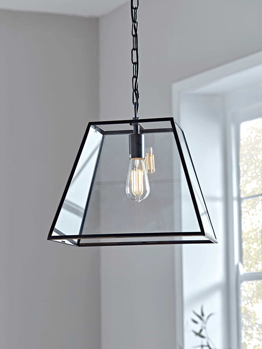 Antique Effect Glazed Trapeze Pendant