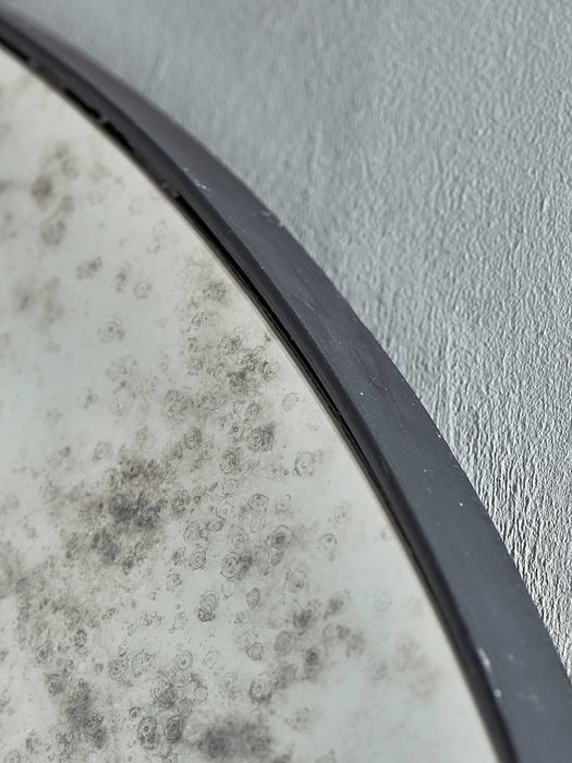 Round Antiqued Glass Mirror