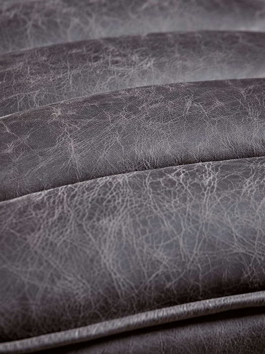 Ribbed Leather Armchair - Black