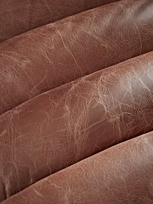Ribbed Leather Armchair - Tan