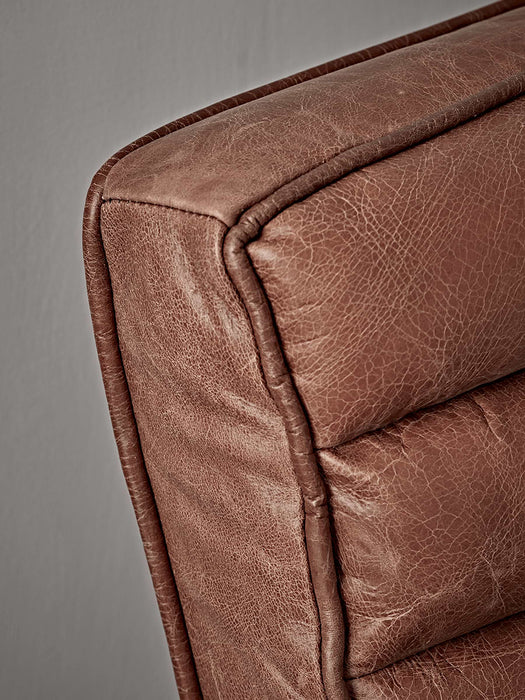 Ribbed Leather Armchair - Tan