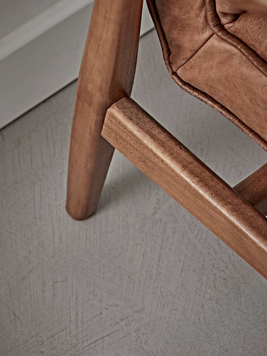 Ribbed Leather Armchair - Tan