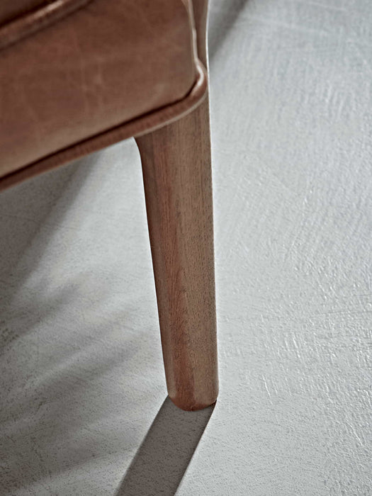 Ribbed Leather Armchair - Tan
