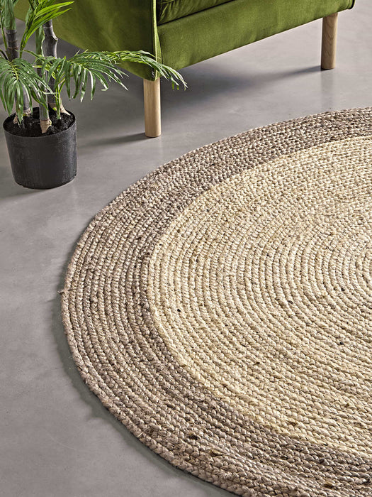 Round Jute Border Rug