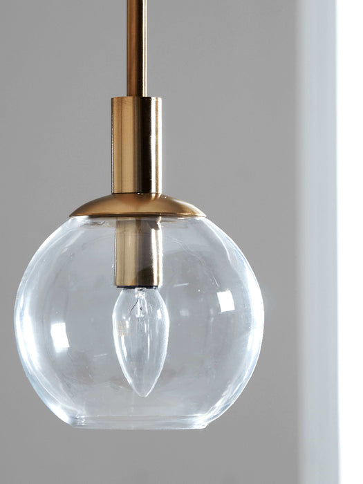Brushed Brass & Glass Globe Pendant