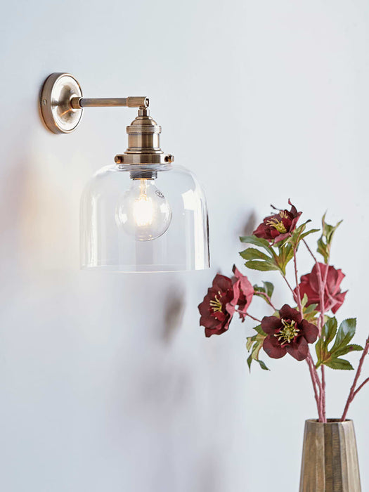 Brass & Glass Wall Light