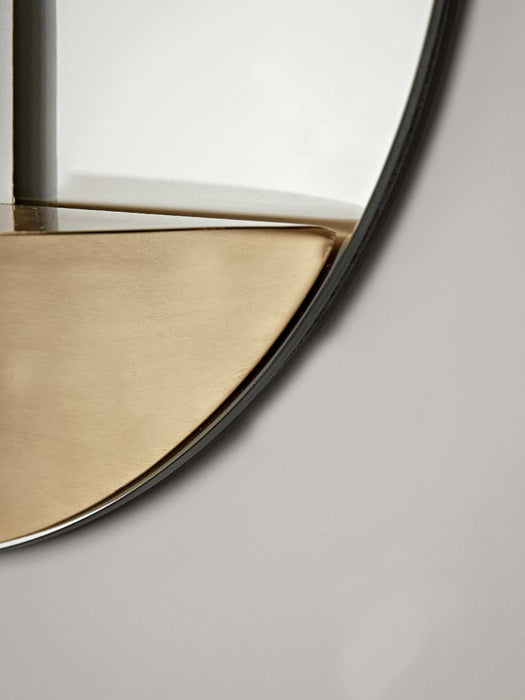 Brass Shelf Mirror - Round