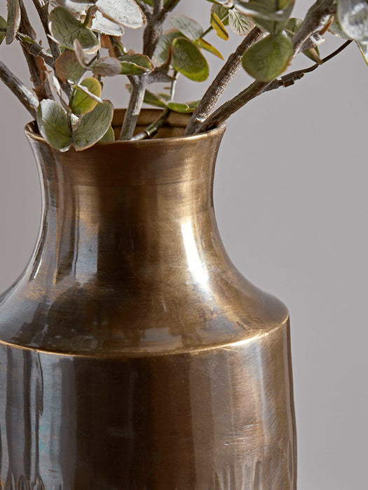 Tall Burnished Brass Vase