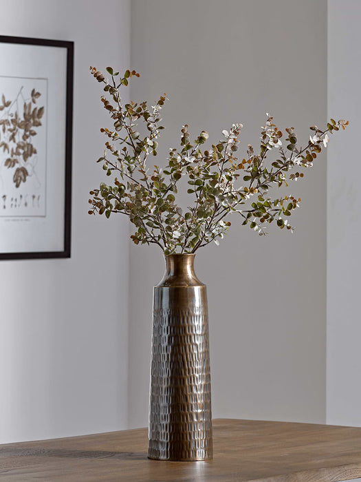 Tall Burnished Brass Vase