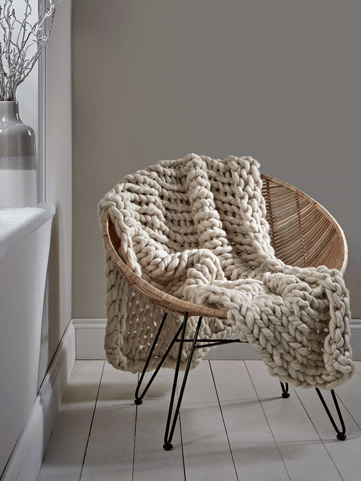 Chunky Knit Throw - Cream (old)