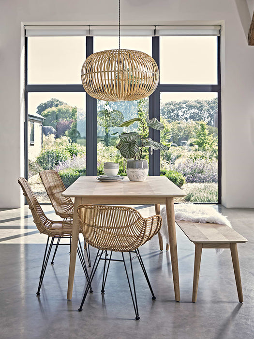 Flat Rattan Dining Chair - Natural