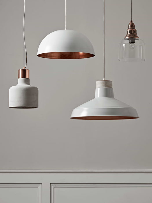 Soft Grey & Copper Industrial Pendant