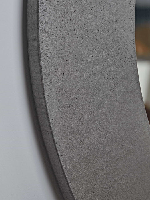 Concrete Effect Round Mirror
