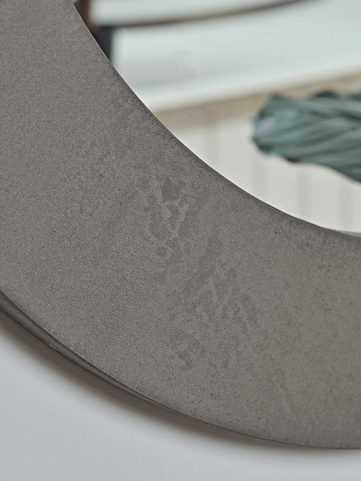 Concrete Effect Round Mirror
