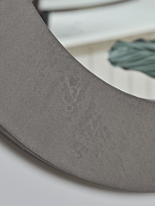 Concrete Effect Round Mirror
