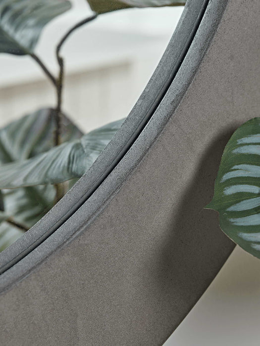 Concrete Effect Round Mirror