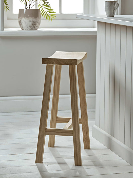 Curved Topped Counter Stool - Oak