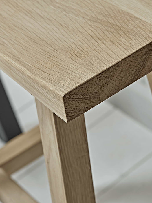 Curved Topped Counter Stool - Oak