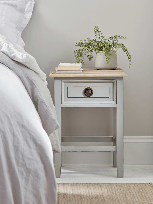 Distressed Grey Bedside Table