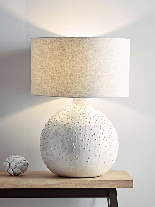 Glazed Dots Table Lamp - White