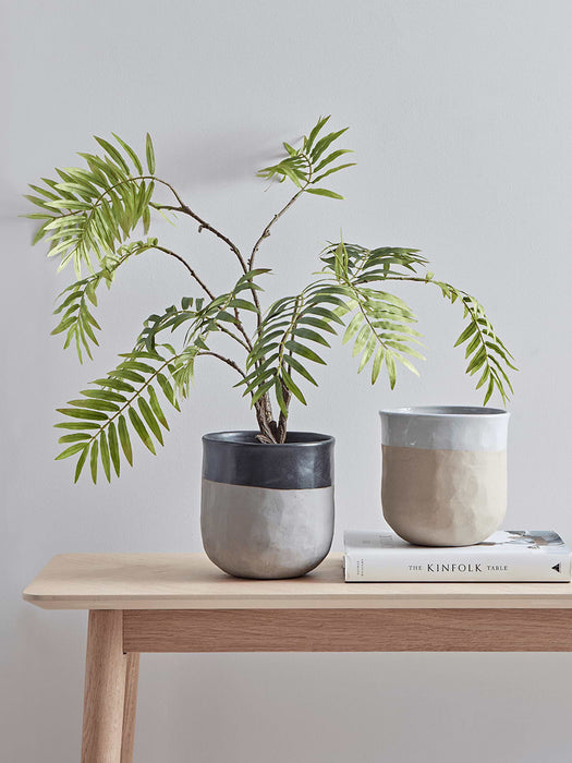 Dip Glazed Planter - Grey