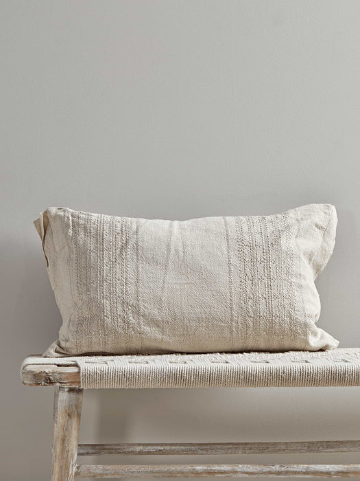 Embroidered Natural Cushion