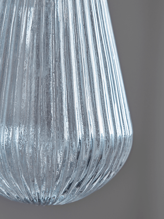 Fluted Glass Pendant - Teardrop