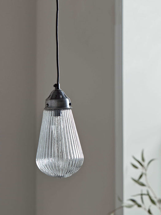 Fluted Glass Pendant - Teardrop