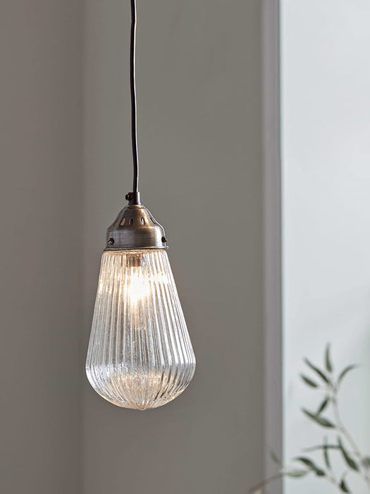 Fluted Glass Pendant - Teardrop