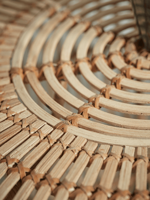 Small Flat Rattan Side Table - Natural