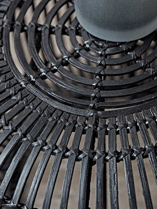 Small Flat Rattan Side Table - Black