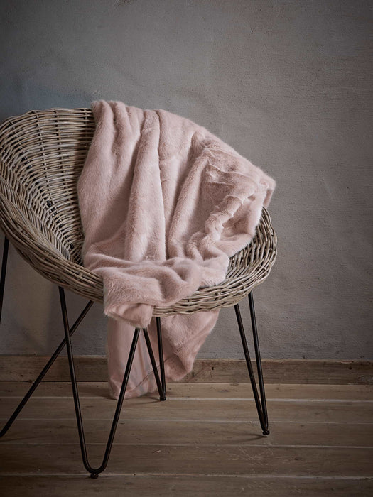 Blush Faux Fur Throw