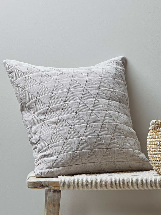 Soft Geometric Cushion - Warm Grey