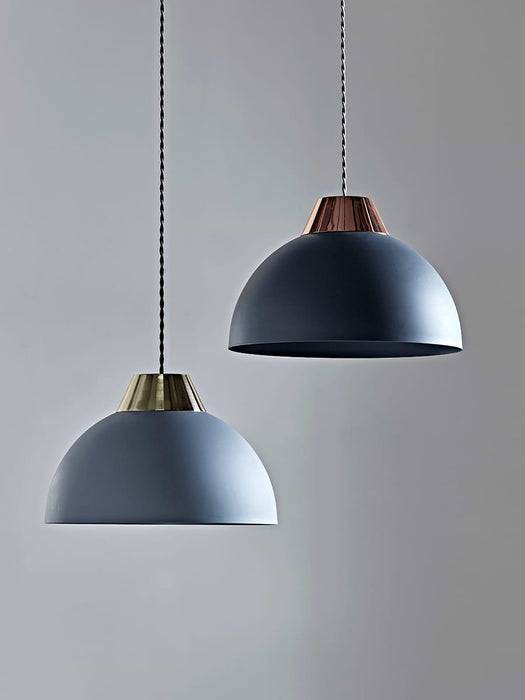 Domed Metal Shade - Dark Grey & Copper
