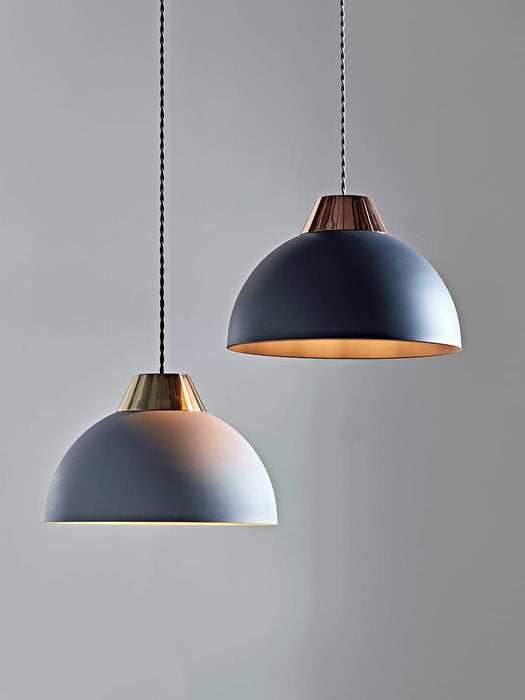 Domed Metal Shade - Dark Grey & Copper