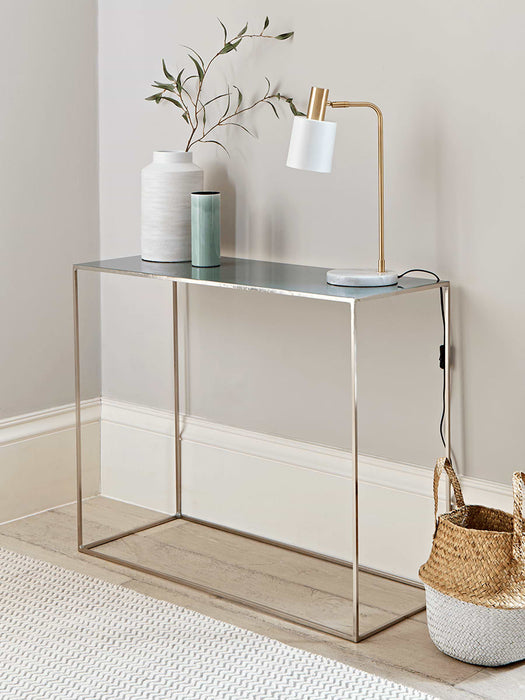 Enamelled Console Table - Grey-Green