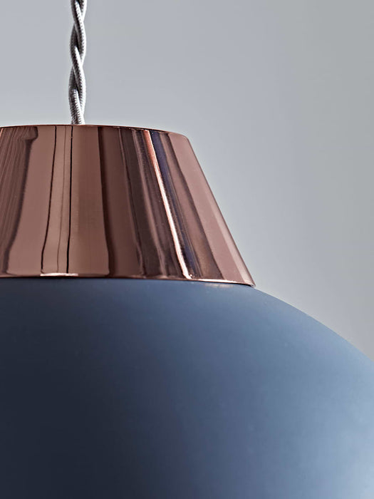 Domed Metal Shade - Dark Grey & Copper