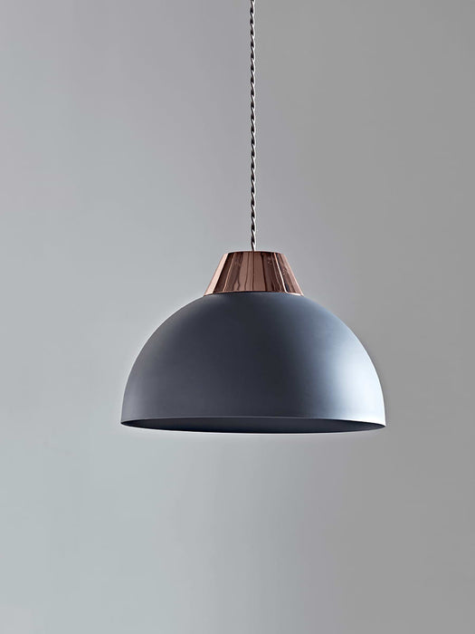 Domed Metal Shade - Dark Grey & Copper