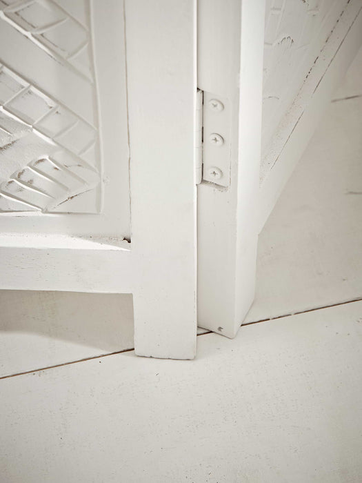 Handcarved Whitewashed Screen