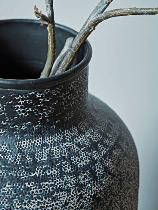 Hammered Metal Jar Vase