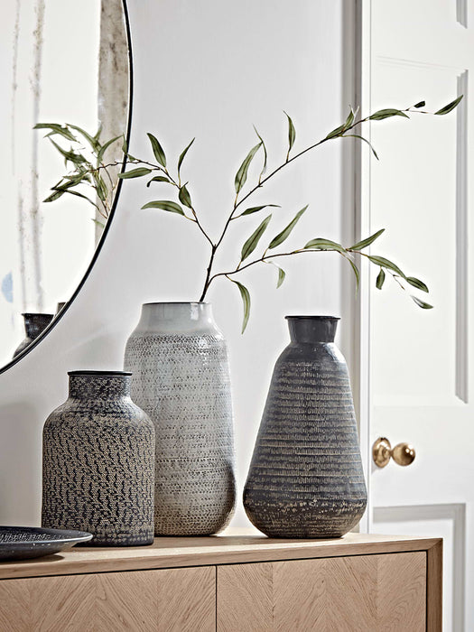 Hammered Metal Tapered Vase