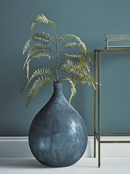 Oversized Frosted Indigo Vase