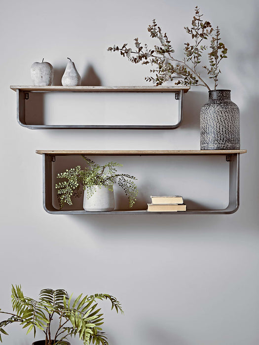 Curved Metal & Wood Shelf - Large
