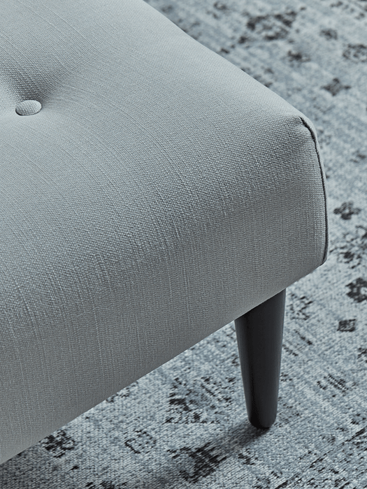 Large Marlbrough Ottoman - Ash Linen Cotton Blend