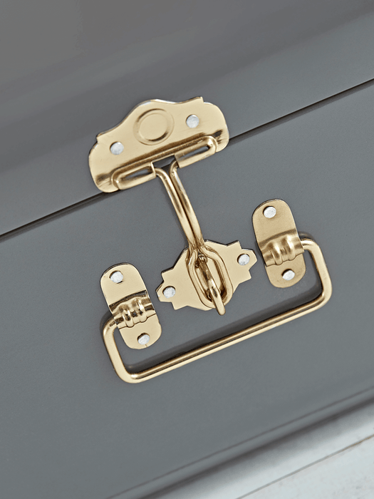Two Metal Trunks - Grey & Putty