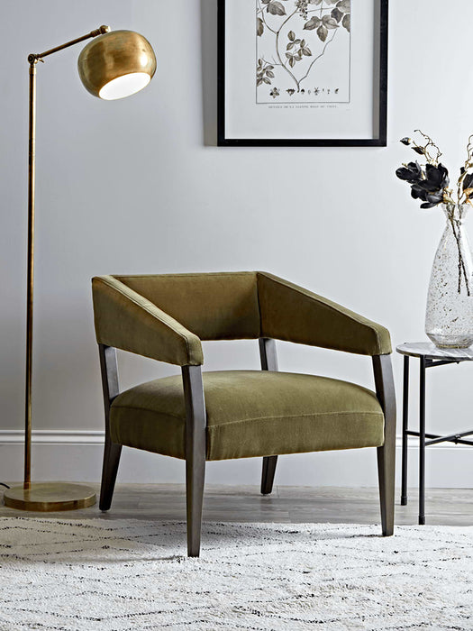 Olive Velvet Occasional Chair