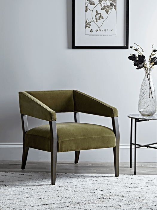 Olive Velvet Occasional Chair