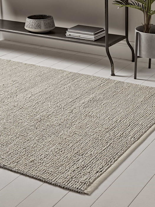 Grey & Cream Looped Rug