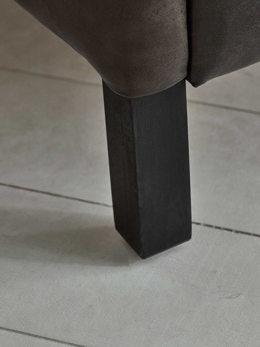 Oversized Grey Leather Club Chair